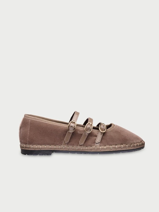 Flabelus Shoes - Flabelus Mina Triple Strap Velvet Mary Jane Flats Brown EU 40 NIB Handmade Spain